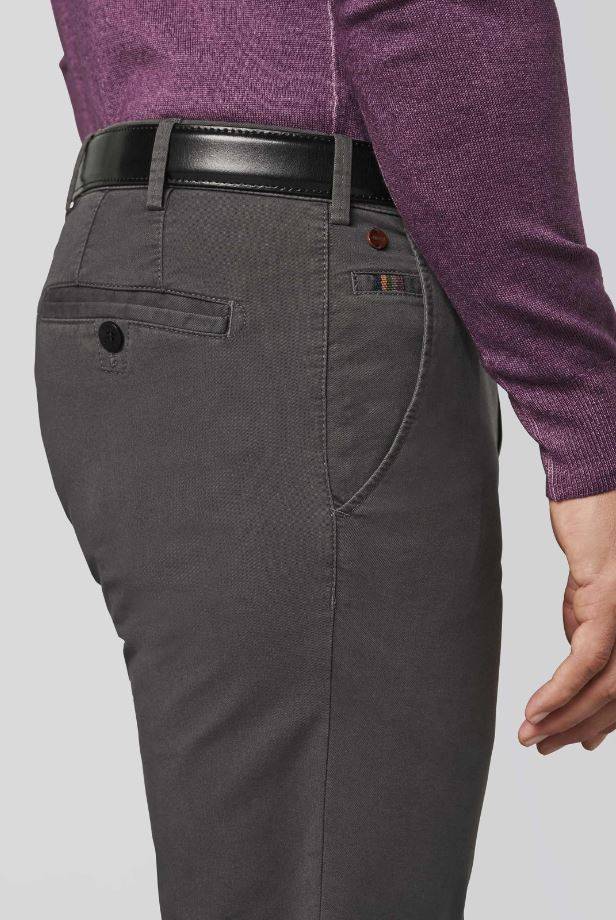 Meyer Pantalone grigio antracite meyer in cotone stretch drop quattro comfort fit 2025