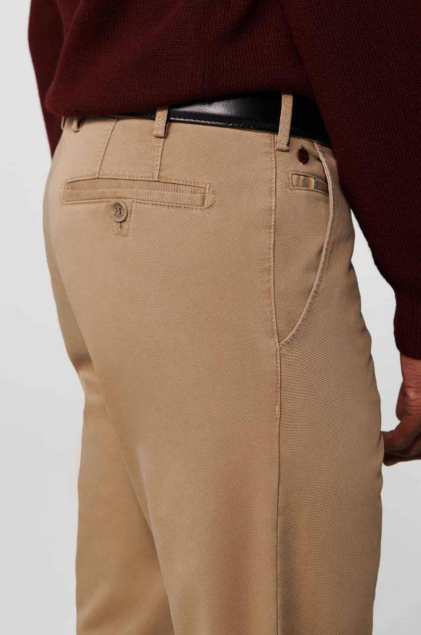 Meyer Pantalone color cammello meyer in cotone stretch drop quattro comfort fit In Linea