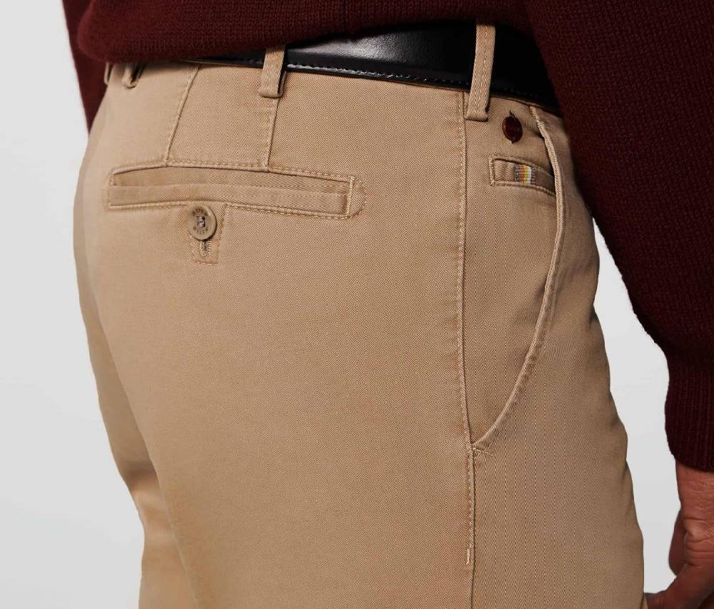 Meyer Pantalone color cammello meyer in cotone stretch drop quattro comfort fit In Linea