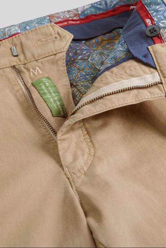 Meyer Pantalone color cammello meyer in cotone stretch drop quattro comfort fit In Linea