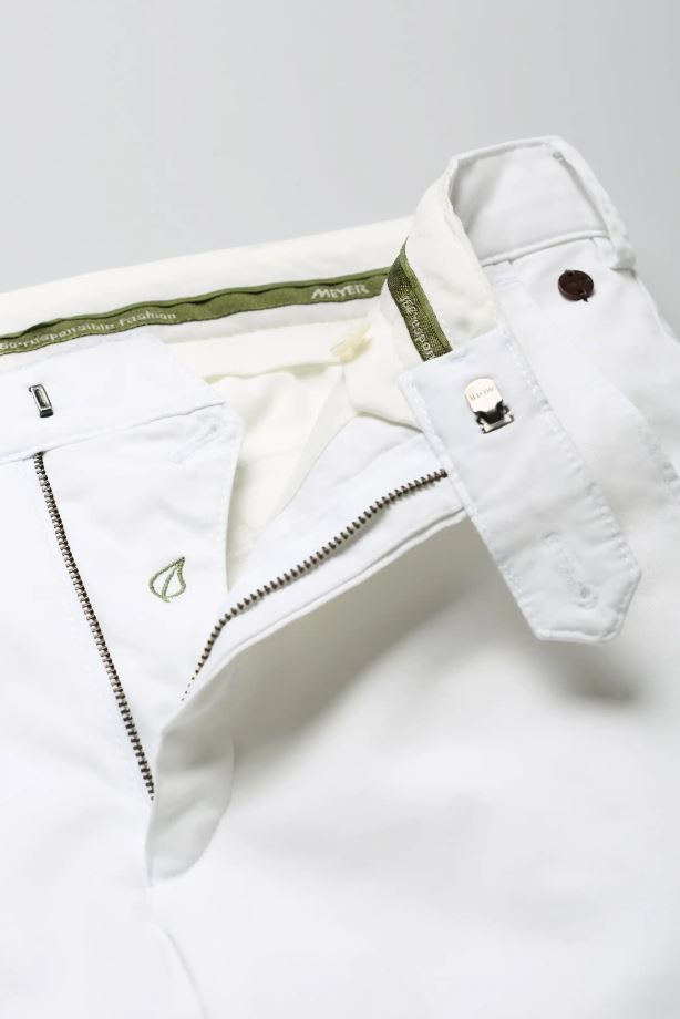Meyer Pantalone bianco meyer in cotone stretch drop quattro comfort fit Nuovo
