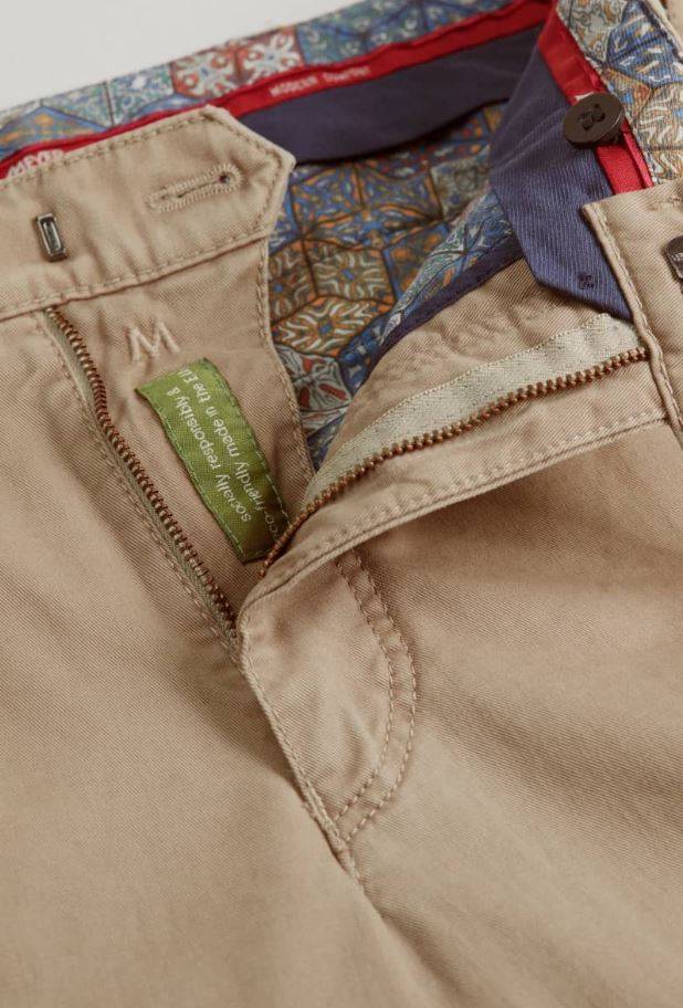 Meyer Pantalone beige meyer in cotone stretch drop quattro comfort fit Qualità