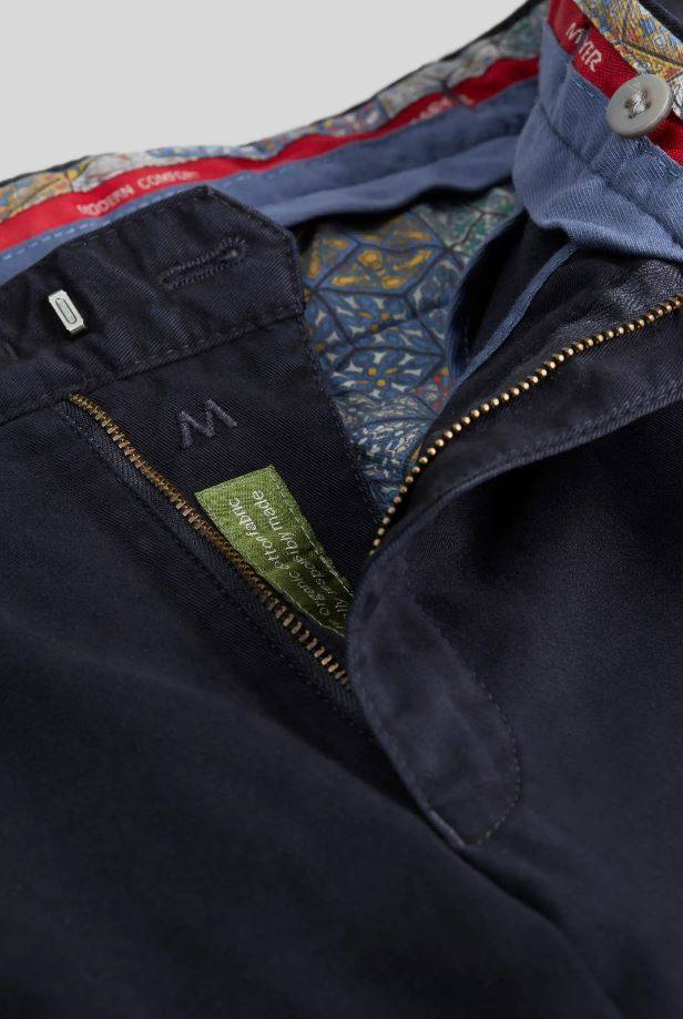 Meyer Pantalone blu meyer in cotone stretch drop quattro comfort fit Vendita