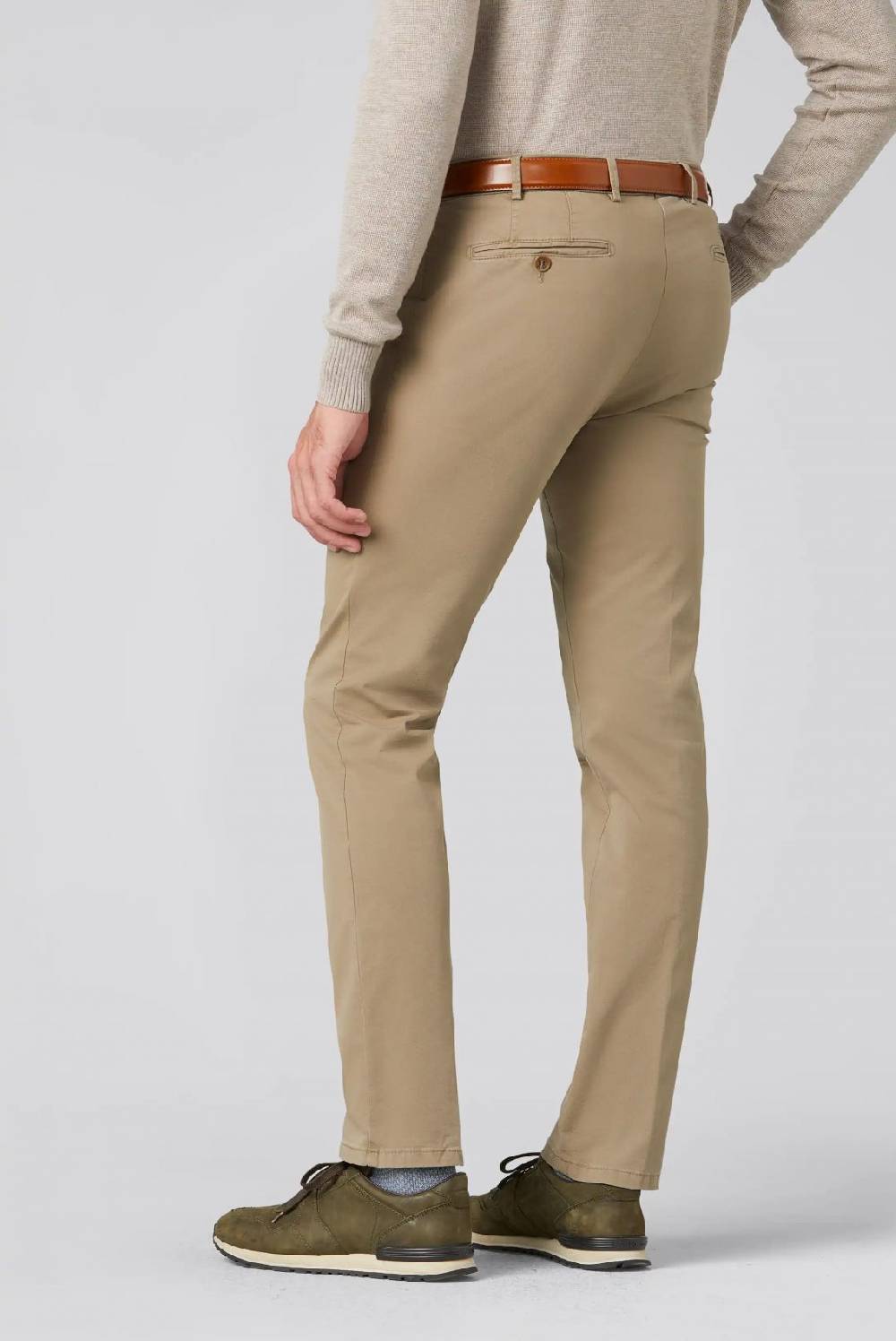 Meyer Pantalone color pietra meyer cotone bio stretch modern fit Promozione
