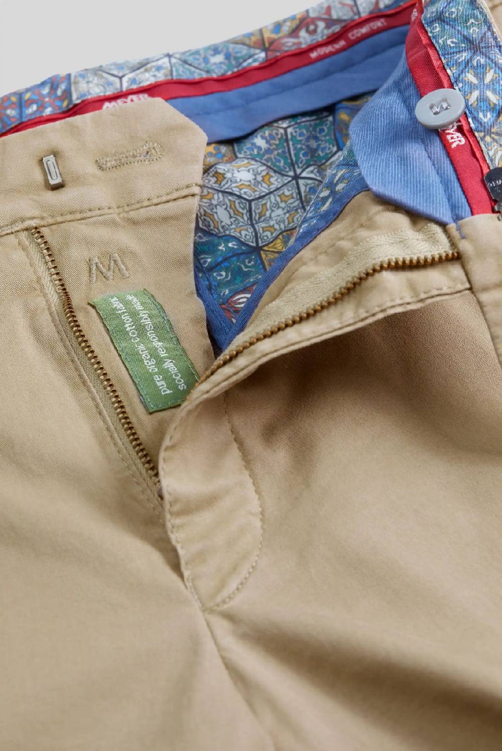 Meyer Pantalone color pietra meyer cotone bio stretch modern fit Promozione
