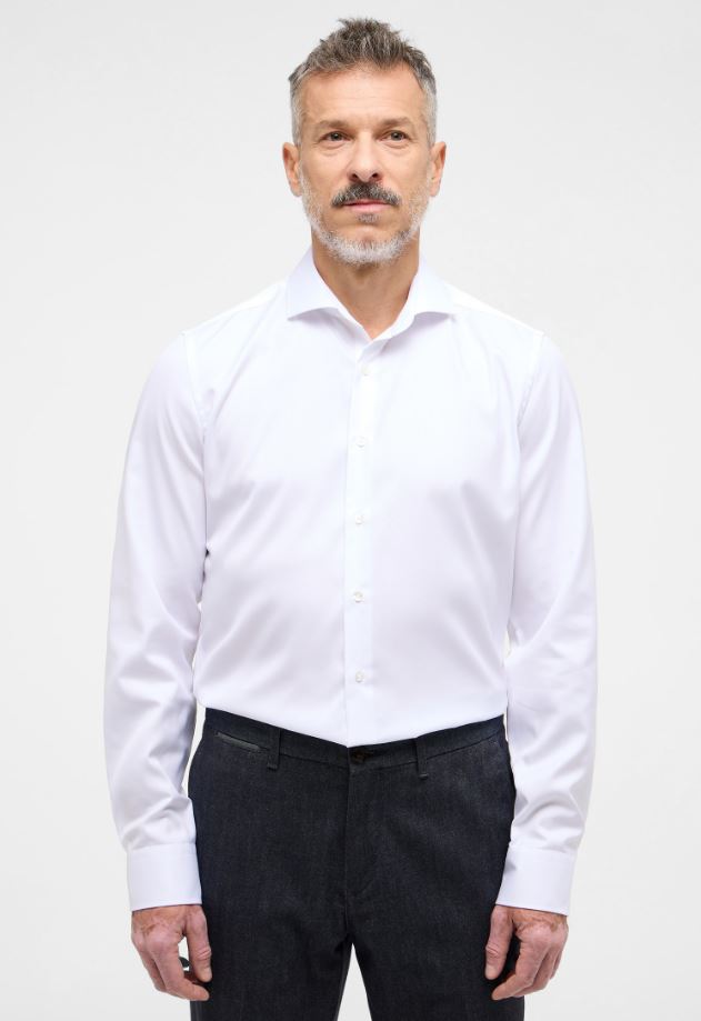 Eterna Camicia bianca eterna slim fit collo francese cotone cover Convenienza
