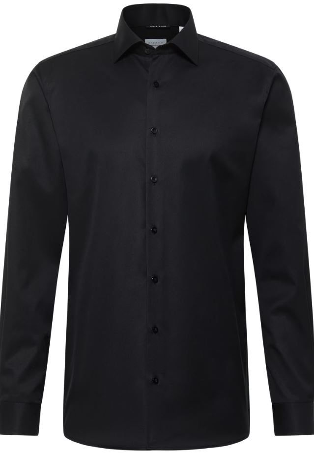 Eterna Camicia nera eterna modern fit collo classico italiano Presa