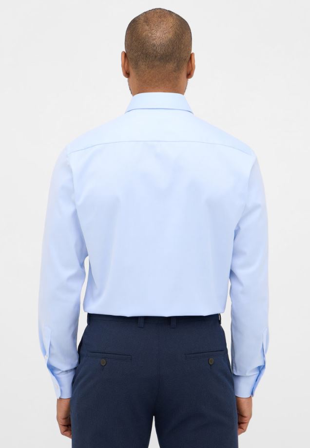 Eterna Camicia celeste eterna modern fit collo classico italiano In Vendita