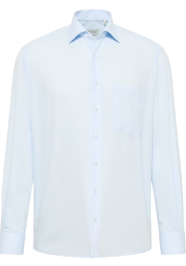 Eterna Camicia celeste eterna comfort fit in popeline no stiro Saldi