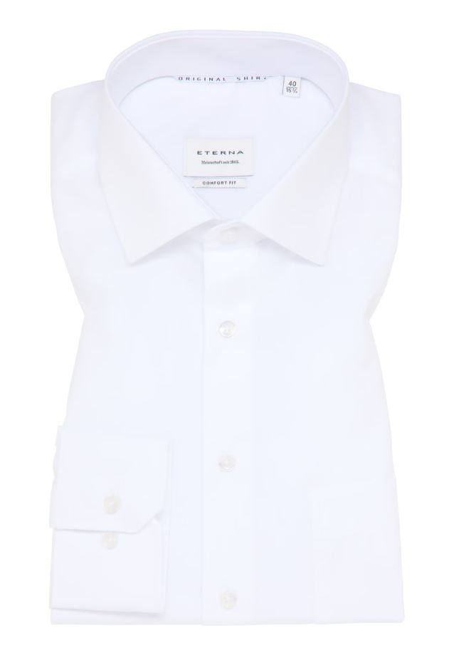 Eterna Camicia bianca eterna comfort fit in popeline no stiro Hotsell