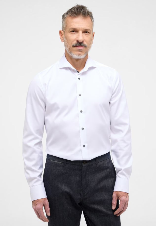 Eterna Camicia eterna slim fit bianca in cotone cover Negozio