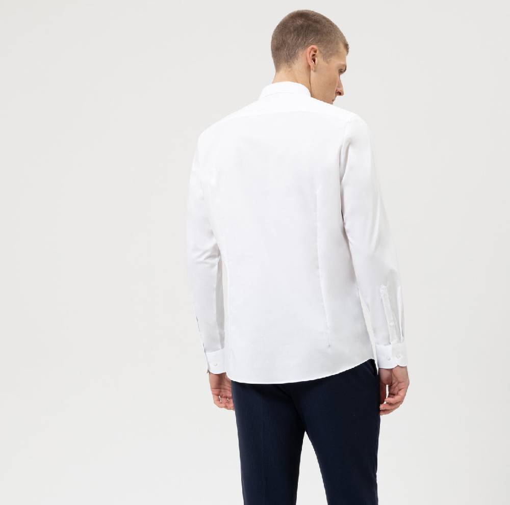 Olymp Camicia olymp bianca slim fit cotone twill stretch facile stiro Shopping online