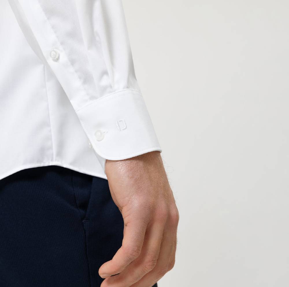 Olymp Camicia olymp bianca slim fit cotone twill stretch facile stiro Shopping online