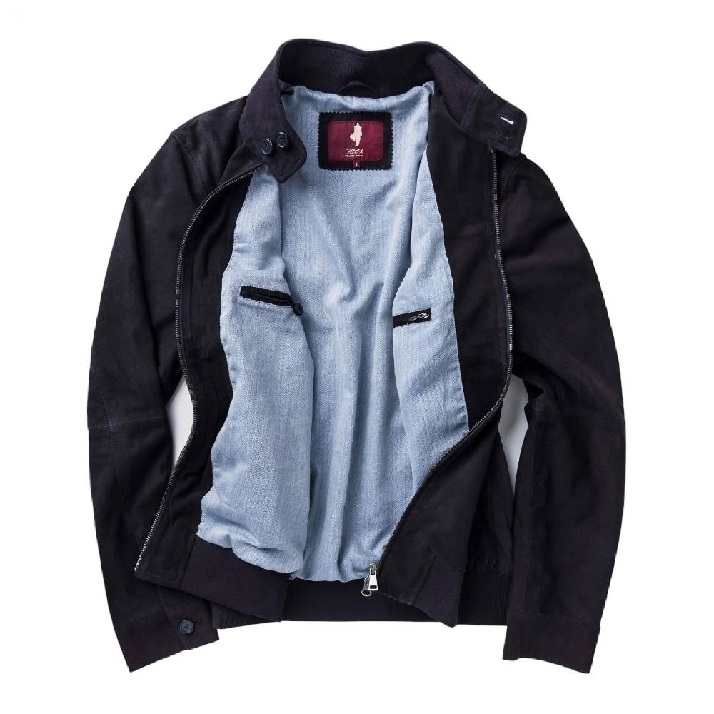 MCS Giacca bomber harrington mcs in pelle scamosciata Spedizione Gratuita