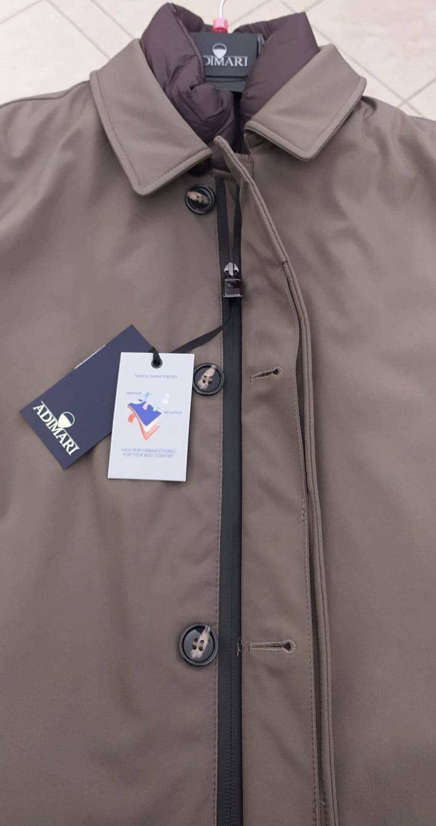 Adimari Trench impermeabile imbottito blu con pettorina anti vento staccabile Convenienza
