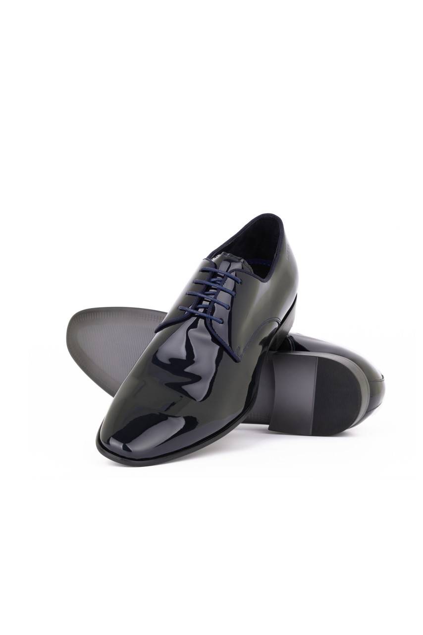 Digel Scarpa elegante da cerimonia blu digel in vera pelle verniciata In Vendita