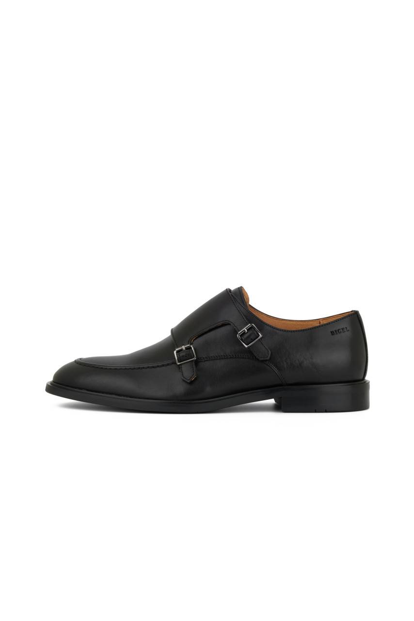 Digel Scarpa digel nera con doppia fibbia in pelle di vitello Vendita Economica