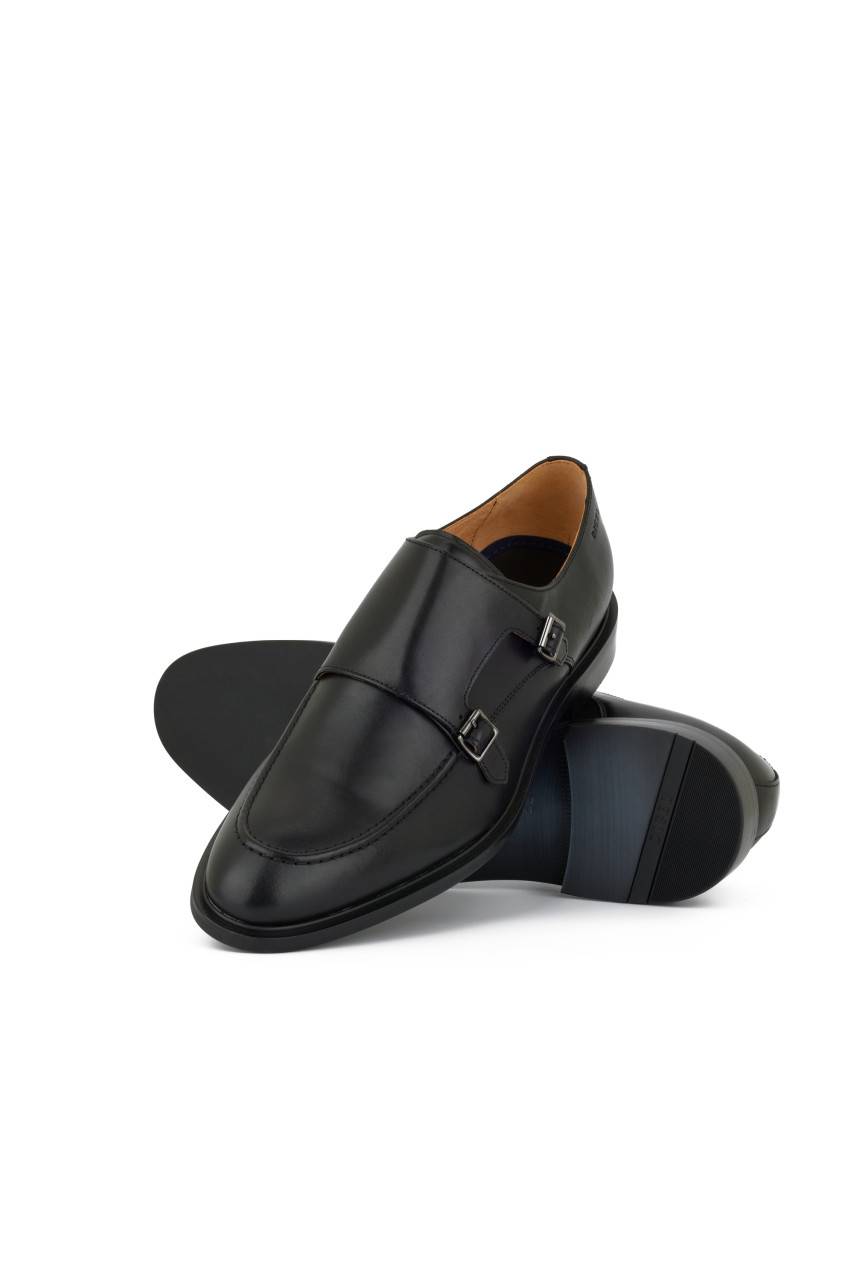 Digel Scarpa digel nera con doppia fibbia in pelle di vitello Vendita Economica
