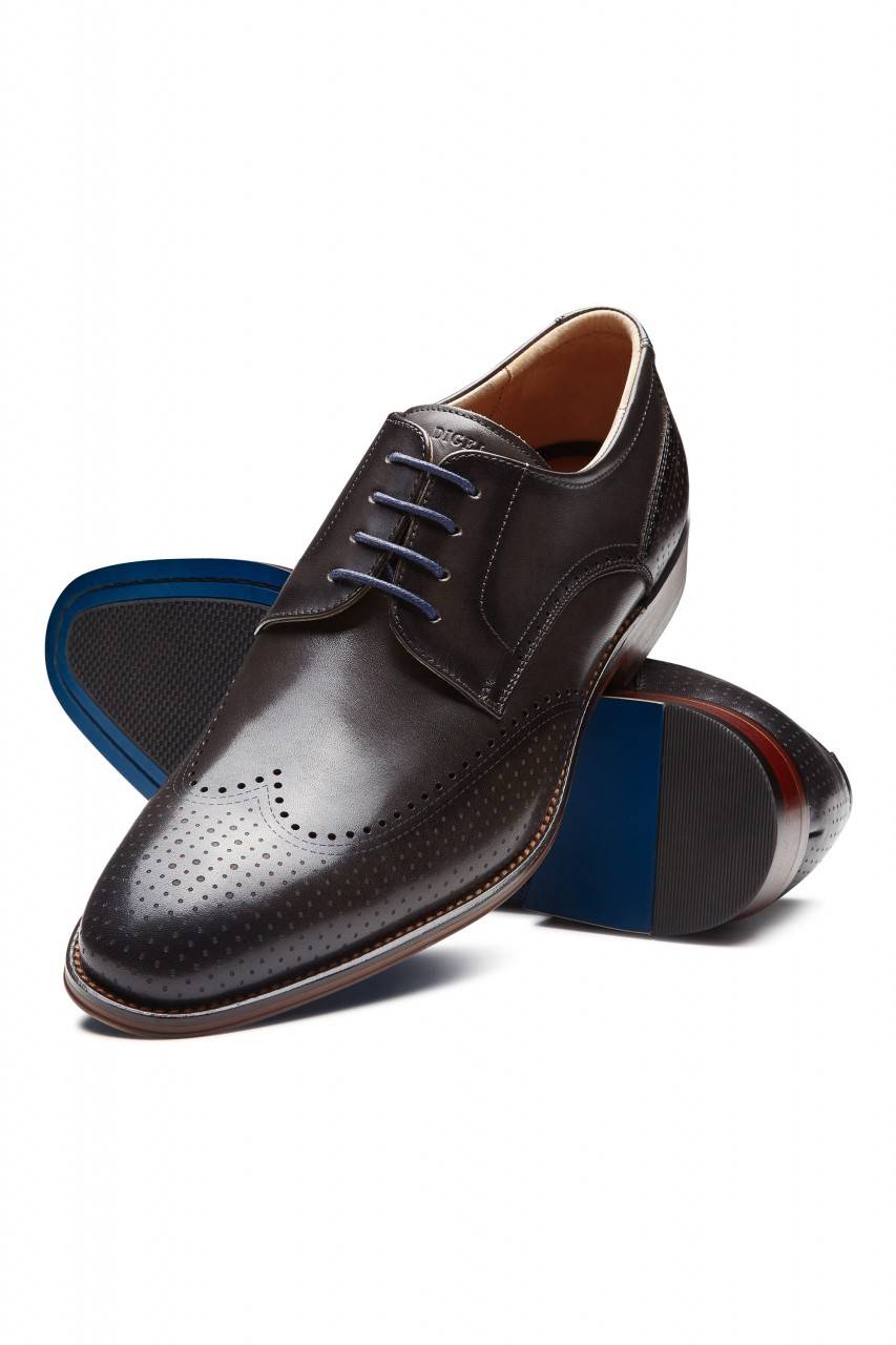 Digel Scarpa derby all'inglese grigio scuro elegante digel in vera pelle Vendite Flash