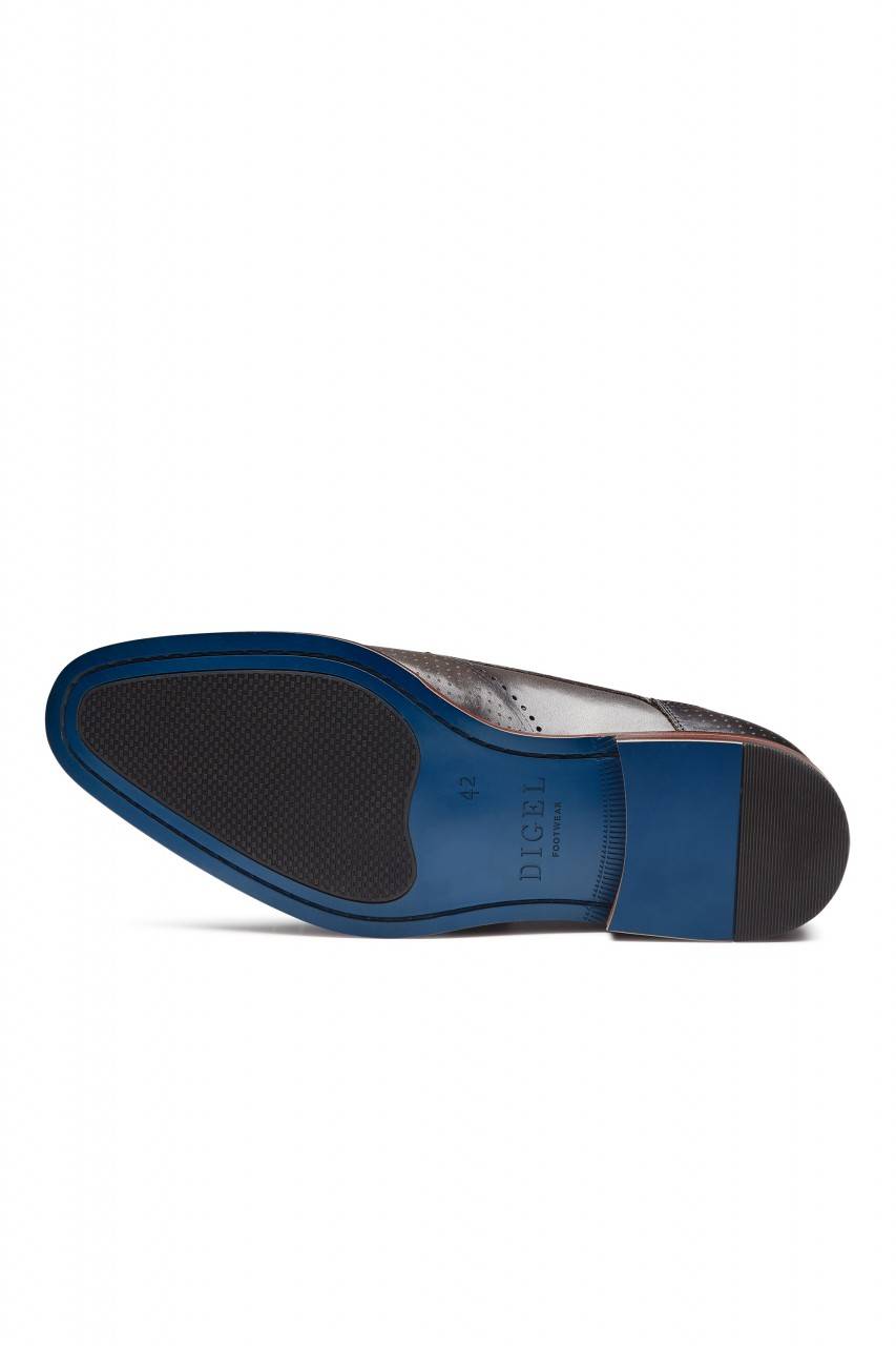 Digel Scarpa derby all'inglese grigio scuro elegante digel in vera pelle Vendite Flash