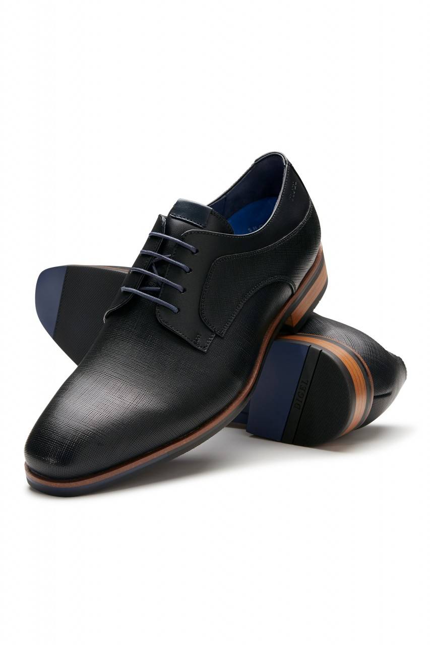 Digel Scarpa elegante derby stringata nera digel in pelle lavorata In Saldo