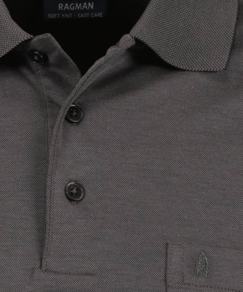 Ragman Polo grigio scuro con taschino ragman no stiro modern fit Ultimi due giorni