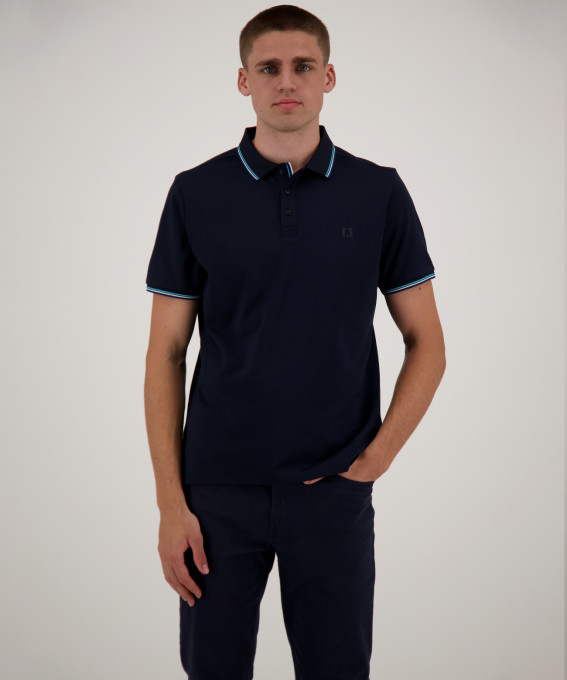Ragman Polo blu scuro in tessuto performante ragman modern fit Nuovo