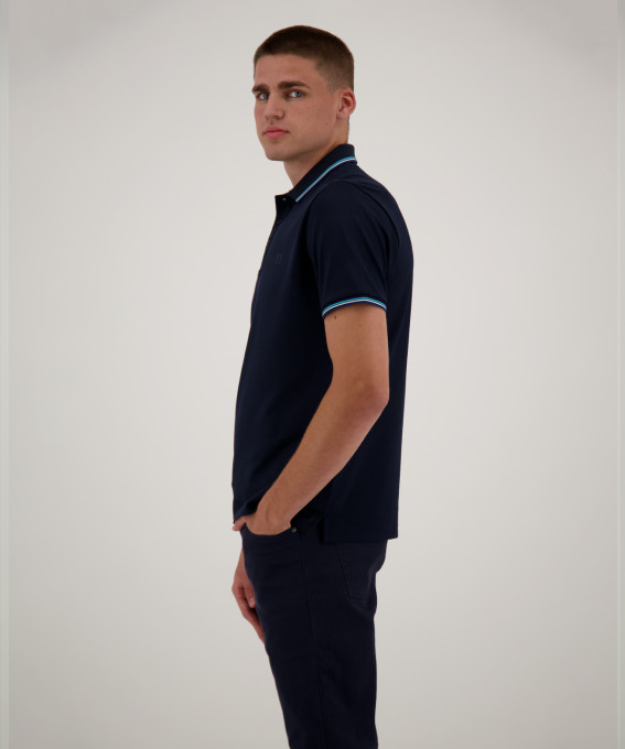 Ragman Polo blu scuro in tessuto performante ragman modern fit Nuovo