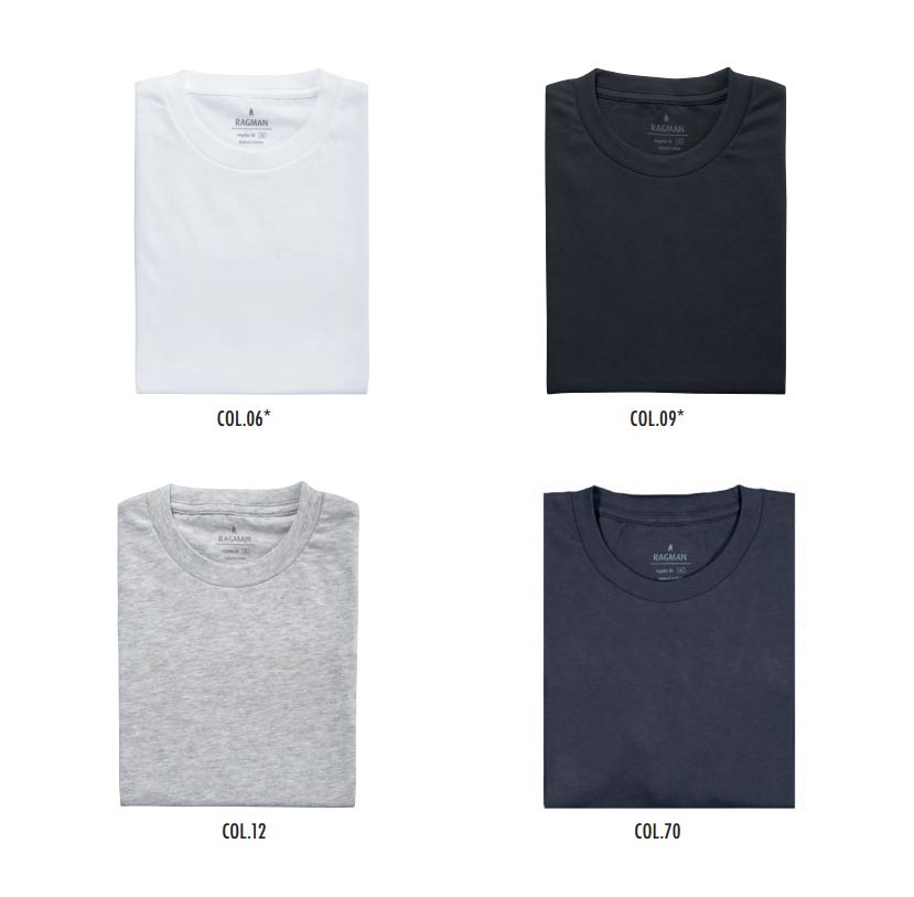 Ragman Due t-shirt grigie ragman in cotone stretch Pezzi Unici