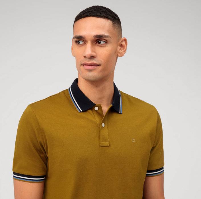 Olymp Polo color cachi olymp regular fit cotone piqué Sconto