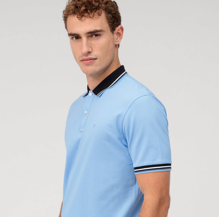 Olymp Polo celeste olymp regular fit cotone piqué Online