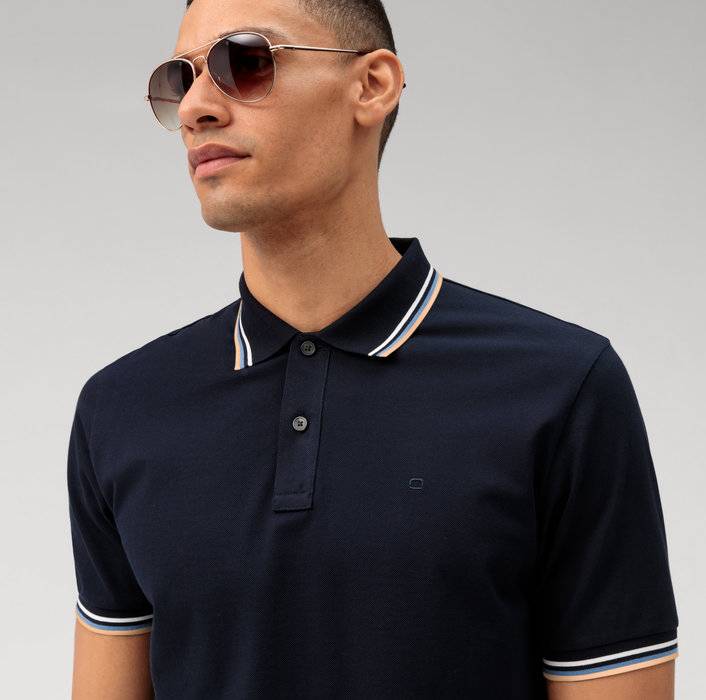 Olymp Polo blu olymp regular fit cotone piqué Outlet