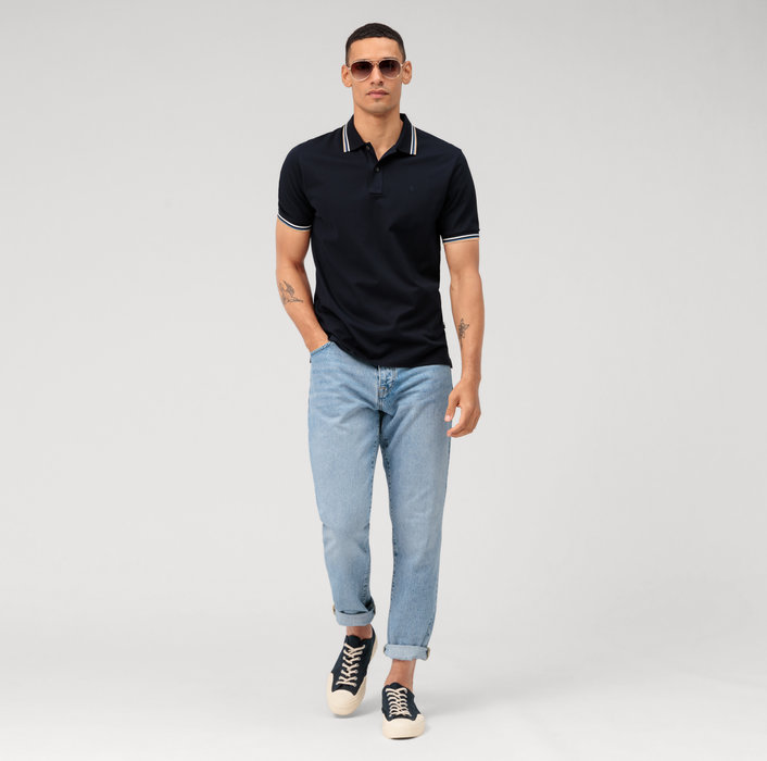 Olymp Polo blu olymp regular fit cotone piqué Outlet