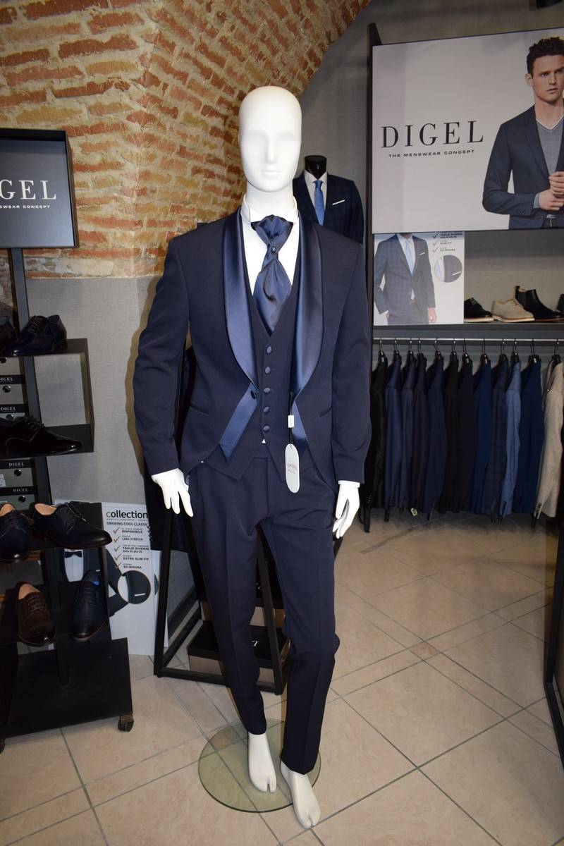 Musani Milano Cerimonia Smoking da sposo moderno blu musani cerimonia Vendita Calda