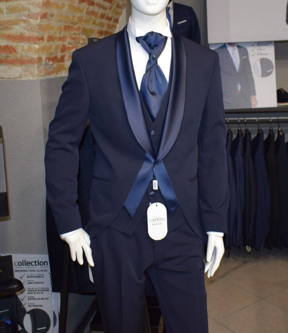 Musani Milano Cerimonia Smoking da sposo moderno blu musani cerimonia Vendita Calda