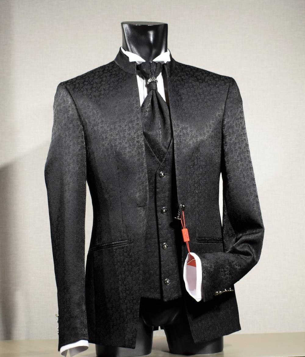 Musani Milano Cerimonia Abito musani cerimonia nero damascato slim fit Negozio