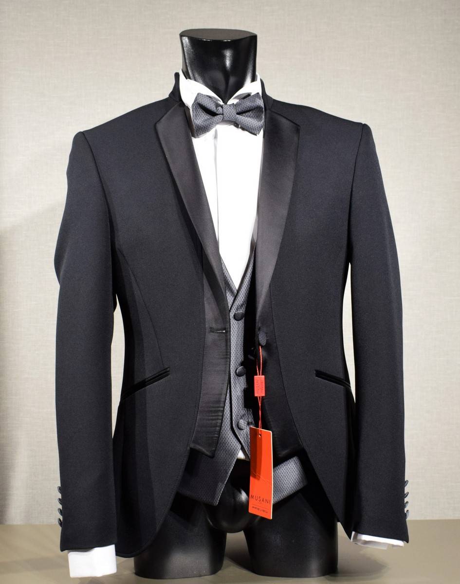 Musani Milano Cerimonia Smoking moderno slim fit nero musani cerimonia In Saldo