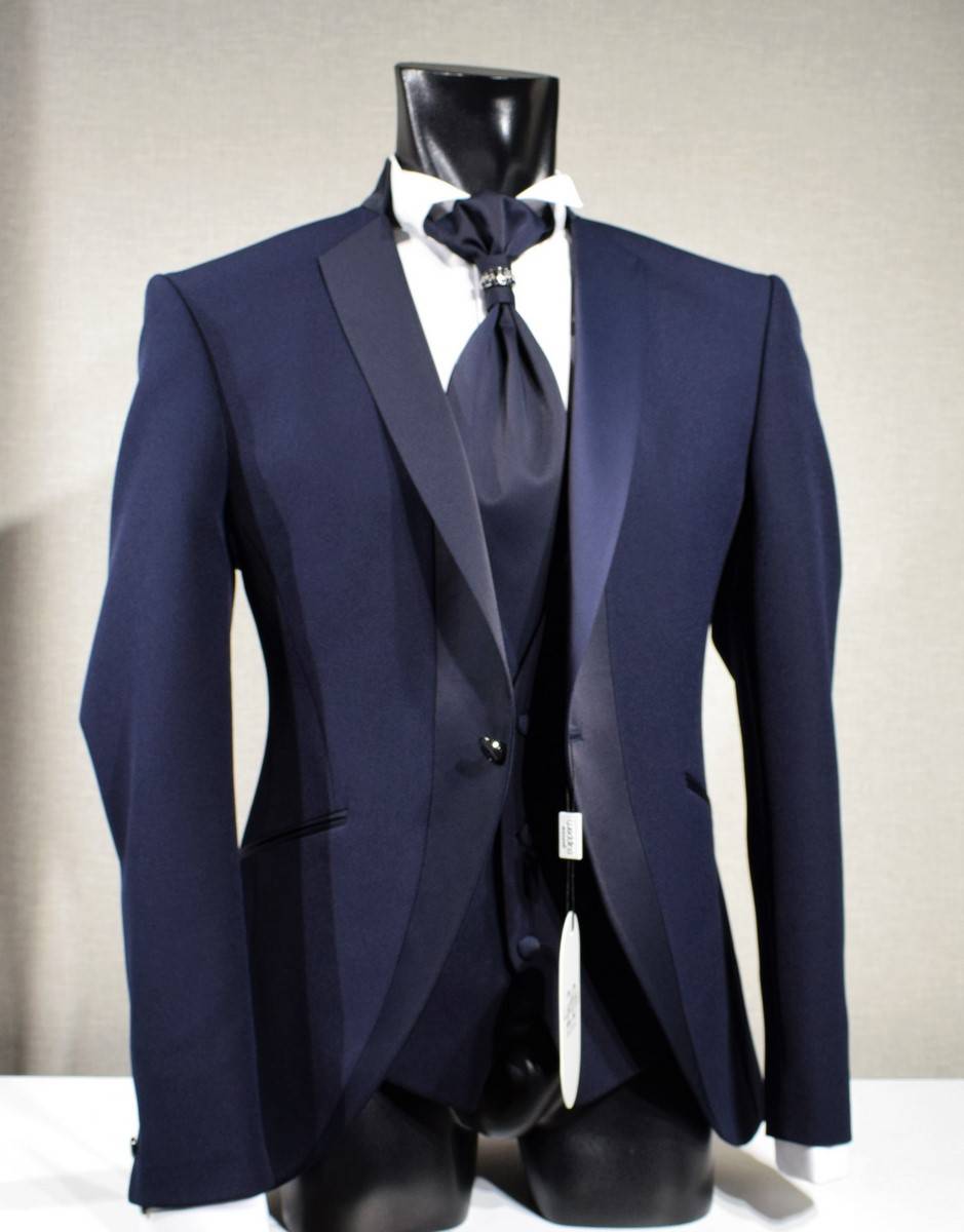 Musani Milano Cerimonia Abito smoking moderno blu musani slim fit Italy