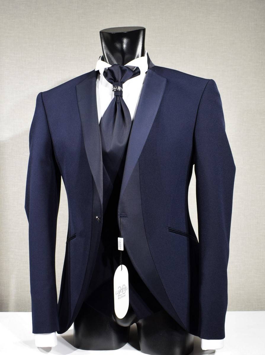 Musani Milano Cerimonia Abito smoking moderno blu musani slim fit Italy