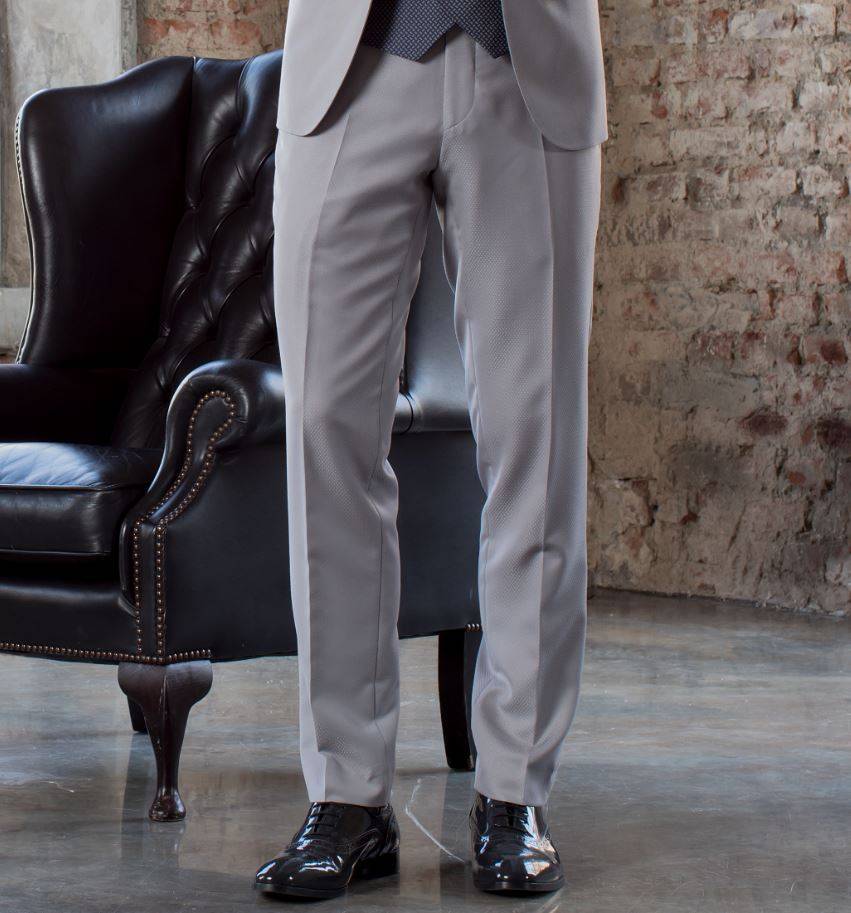 Musani Milano Cerimonia Abito musani cerimonia grigio chiaro slim fit con petto a lancia Italia