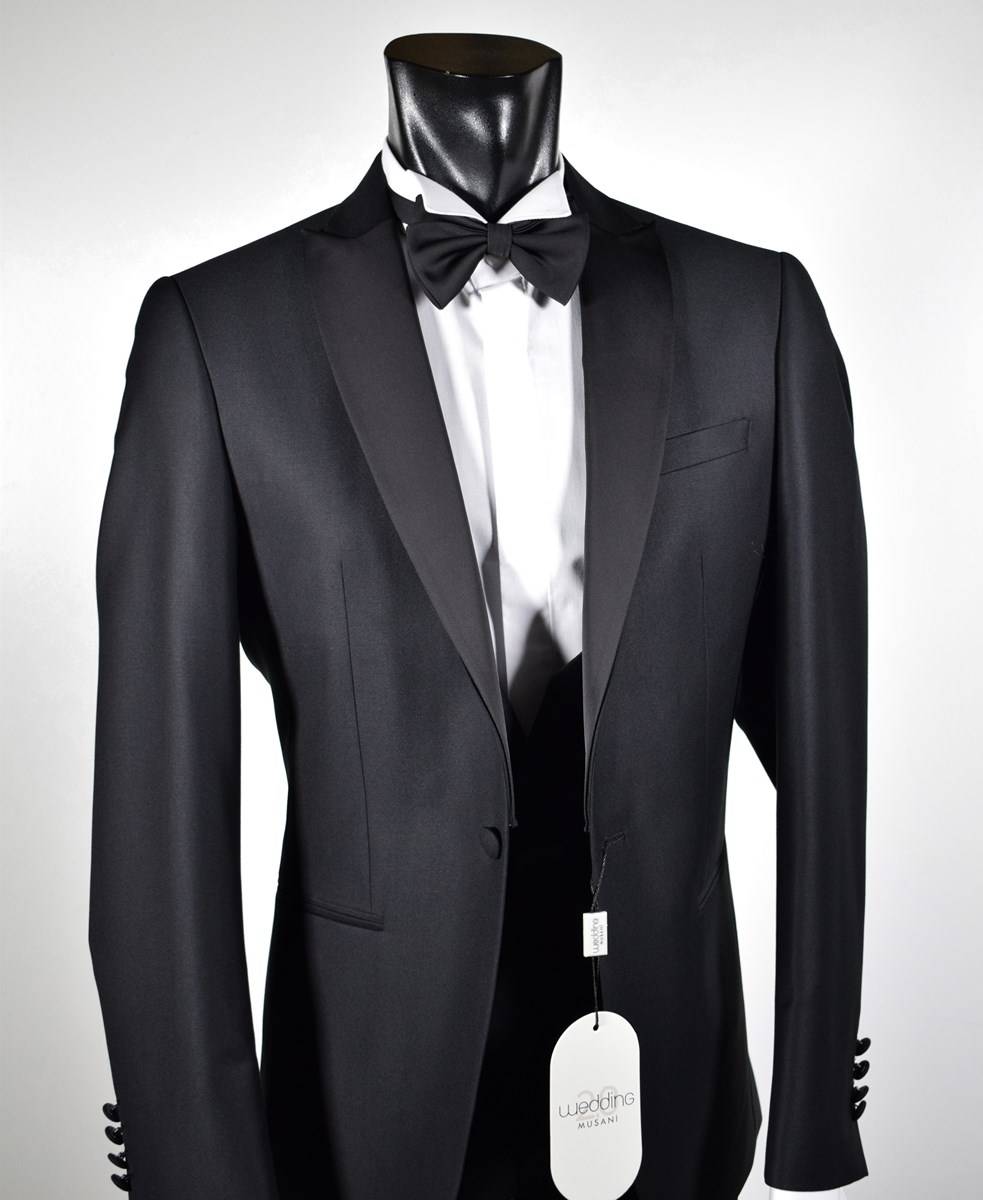 Musani Milano Cerimonia Smoking con panciotto nero slim fit musani cerimonia 2025