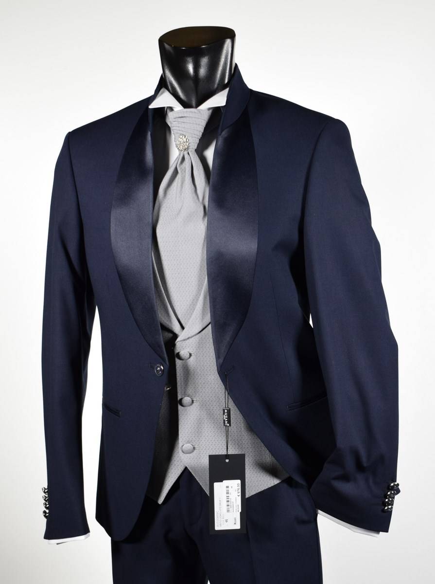 Musani Milano Cerimonia Abito musani cerimonia blu modello coreano slim fit Vendita