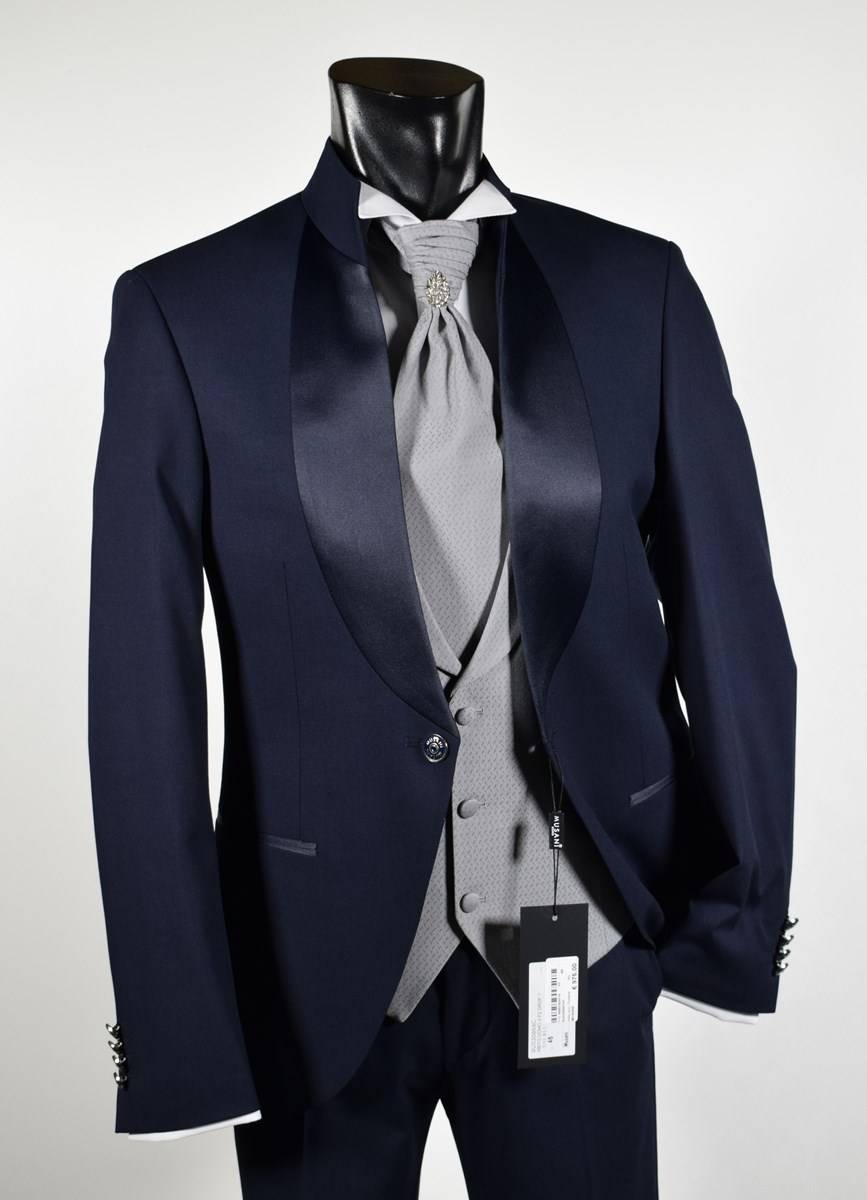 Musani Milano Cerimonia Abito musani cerimonia blu modello coreano slim fit Vendita