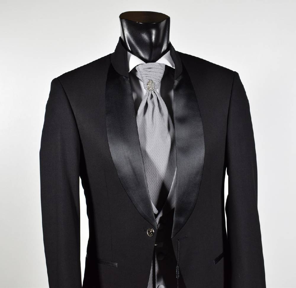 Musani Milano Cerimonia Abito nero musani cerimonia modello coreano slim fit Promozione