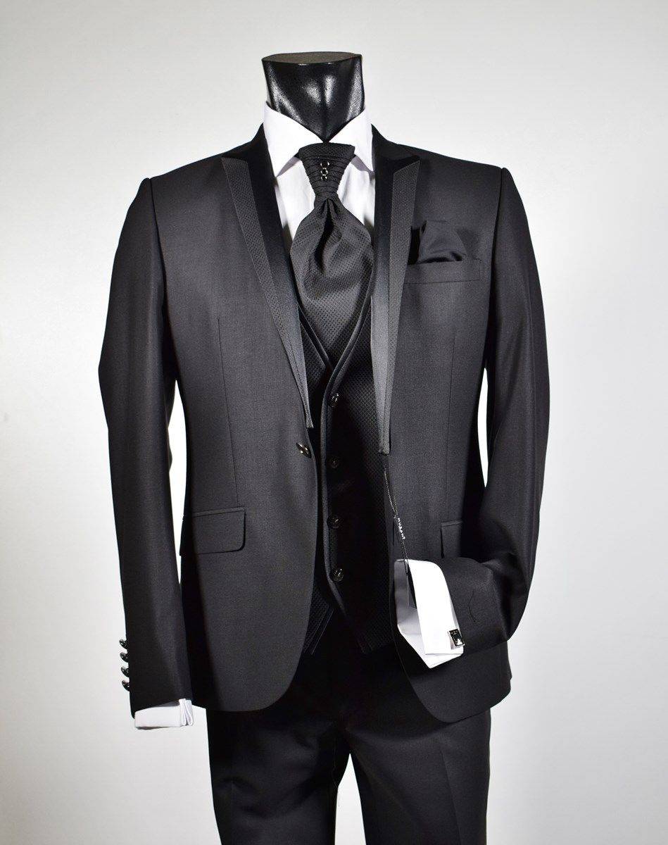 Musani Milano Cerimonia Abito nero slim fit Musani cerimonia Soddisfazione Garantita