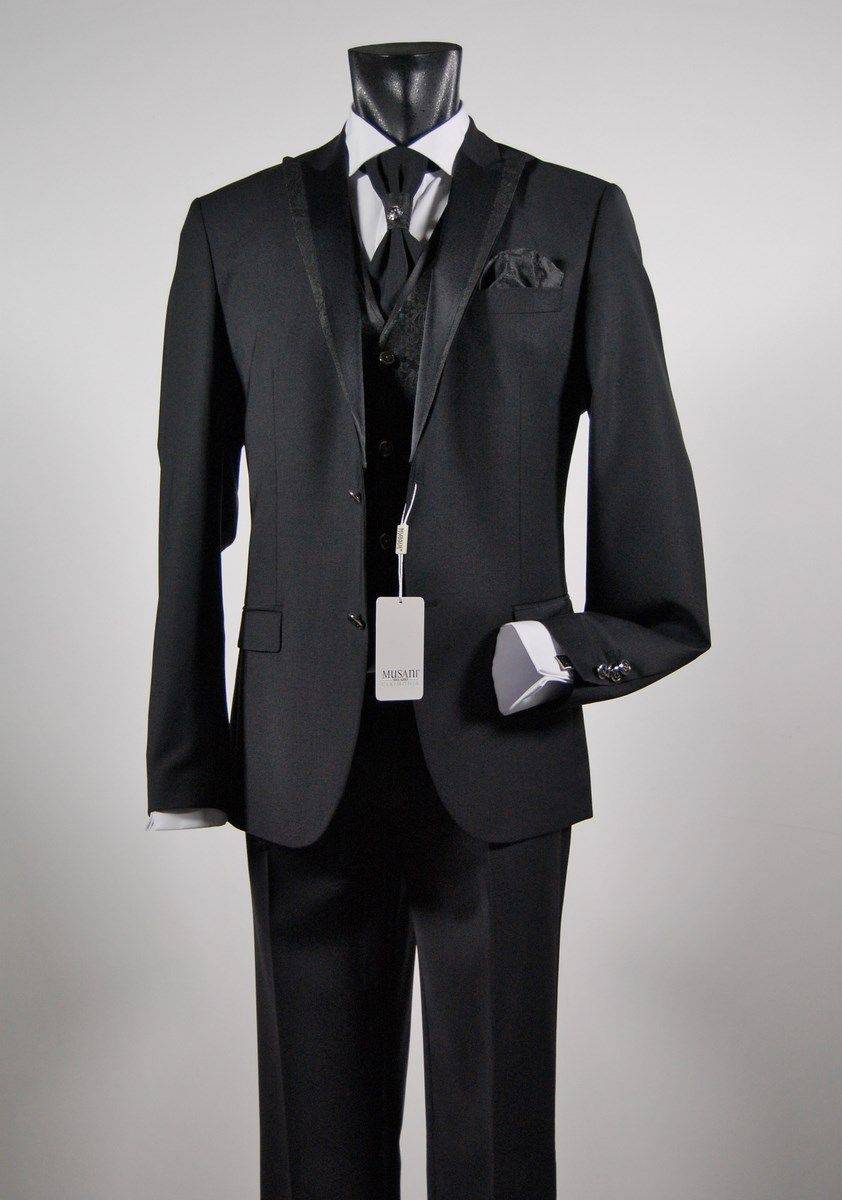 Musani Milano Cerimonia Abito nero musani cerimonia uomo drop sei lana stretch Fino Al -60%