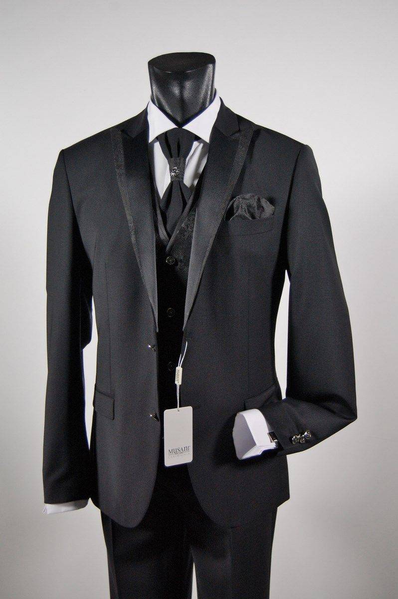 Musani Milano Cerimonia Abito nero musani cerimonia uomo drop sei lana stretch Fino Al -60%