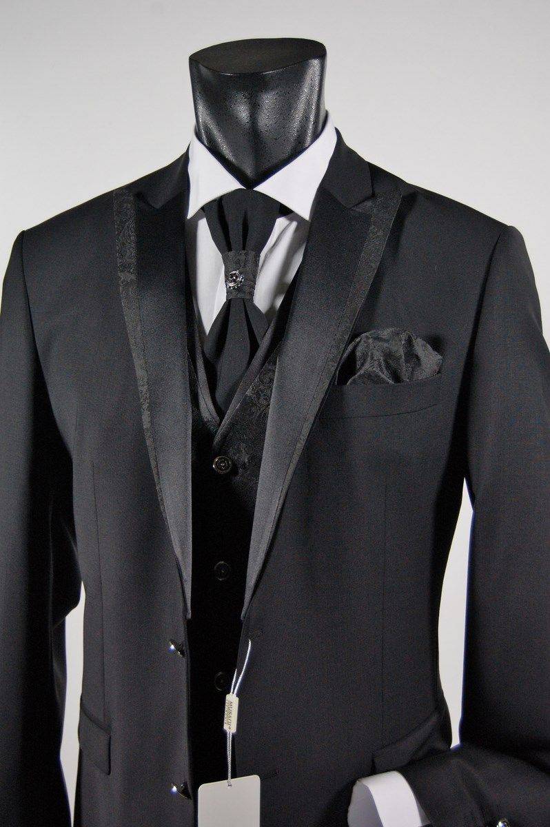 Musani Milano Cerimonia Abito nero musani cerimonia uomo drop sei lana stretch Fino Al -60%