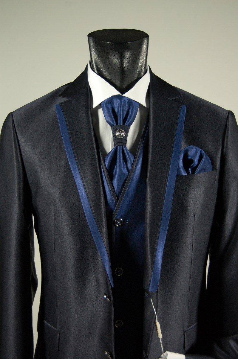 Musani Milano Cerimonia Abito blu musani milano cerimonia completo di gilet cravatta e camicia Affare Del Giorno