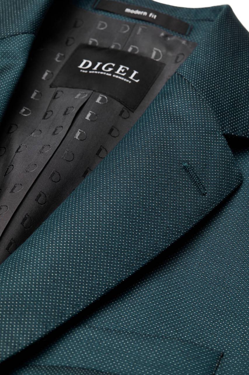 Digel Abito verde fantasia piccola digel drop sei modern fit tessuto reda 110's Novità